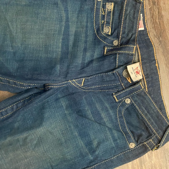 New True Religion World Tour Dark Wash Bell Bottoms Jeans size 25 flare - Picture 5 of 5